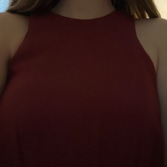 Gently used Line & Dot burgundy maxi with slit - Picture 5 of 5